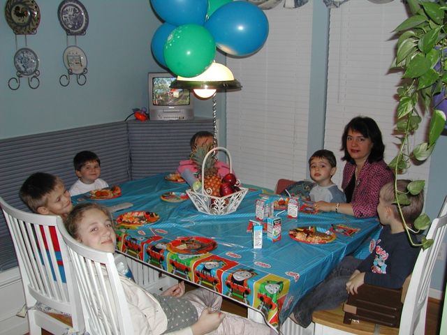 Ryan and friends at his Thomas the train-themed birthday party