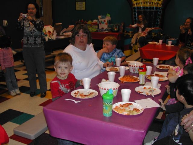 Ryan and friends at Kevin's 5th birthday party at Pump It Up
