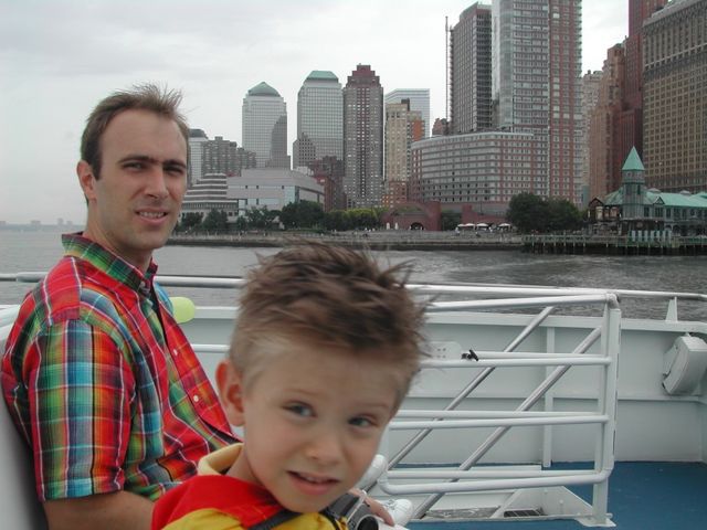 Matt and Kevin on New York harbor cruise