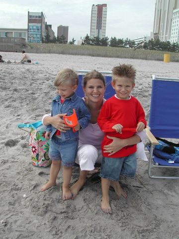 Dani, Kevin, and Ryan on the beach in Atlantic City, NJ