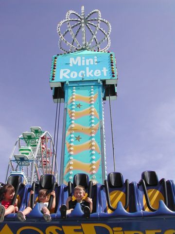 Kevin riding the Mini Rocket on the Steel Pier in Atlantic City, NJ