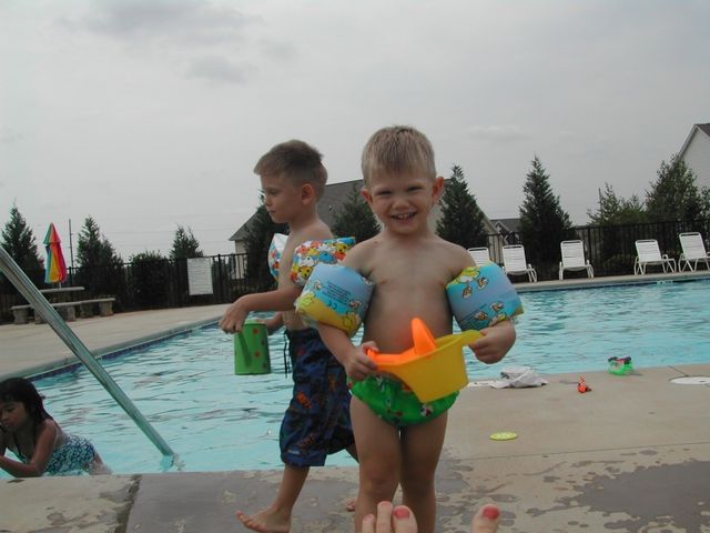 Kevin and Ryan at the neighborhood pool