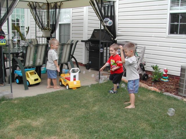 Kevin and Ryan with Nikolas Canoutas in our back yard