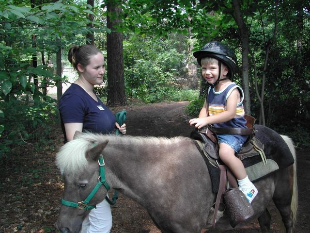 Ryan taking a pony ride at Riverbanks Zoo in Columbia, SC