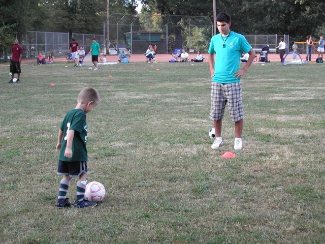 Kevin dribbling at Greenville Youth Sports soccer practice